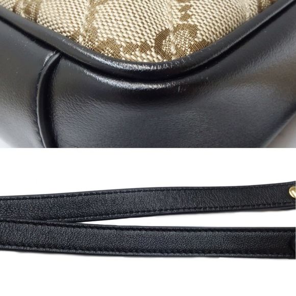 GUCCI Crossbody Mini Bag GG Marmont 446744 Shoulder Canvas Beige Black 450102 - Picture 5 of 10